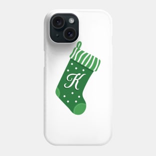 Christmas Stocking with the Letter K Phone Case