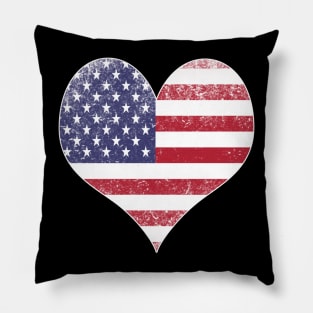 Heart American Flag Pillow