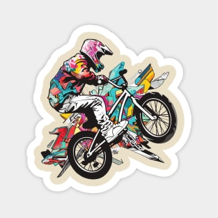 BMX Rider in Graffiti Colors Magnet