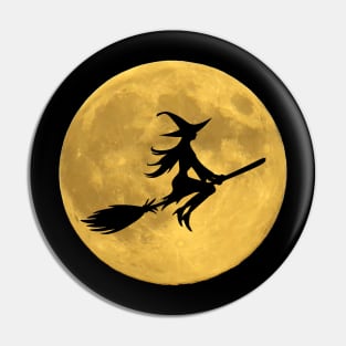 Halloween Witch & Moon Pin