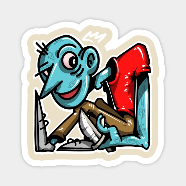 Sneaky dude Magnet by Graffitidesigner