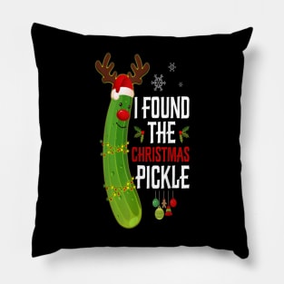 I Found The Christmas Pickle Funny Santa Pickle Xmas Lights Pillow