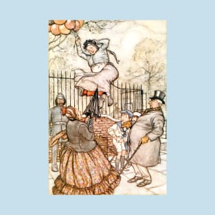 Balloon Lady - Peter Pan at Kensington Park - Arthur Rackham T-Shirt