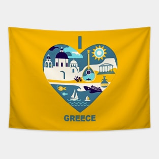 I Love Greece Tapestry