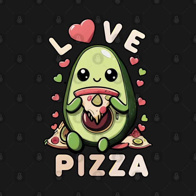 A cute sweet avocado eating pizza by T-Shirt Paradise