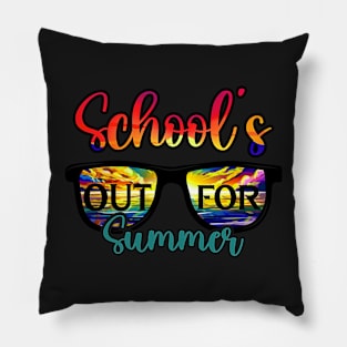 Cute Retro Last Day Of School Schools Out For Summer Teacher Pillow