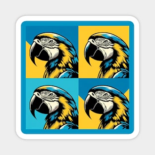 Pop Blue And Yellow Macaw Art - Cool Birds Magnet