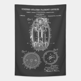 Hand Grenade Patent White Tapestry