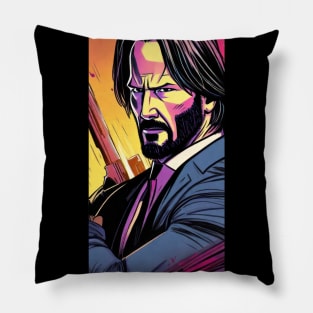 John Wick Comic book style_007 Pillow