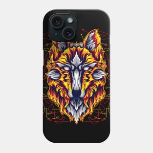 wolf fire rainbow Phone Case