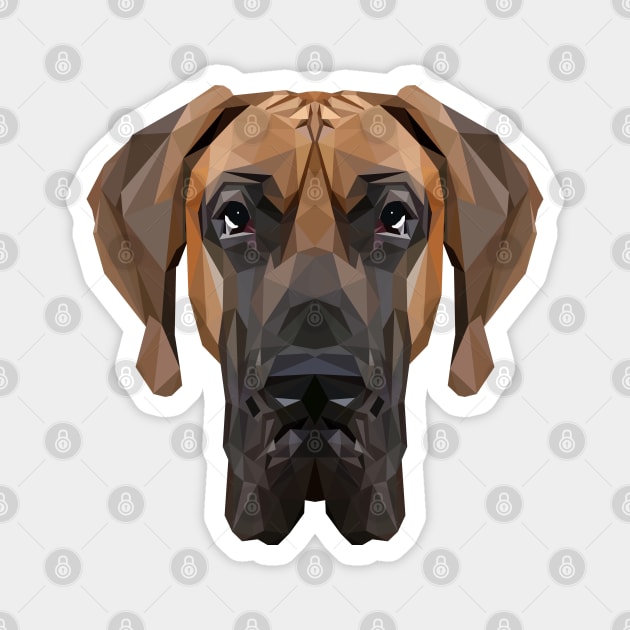 Great Dane Low Poly Art Magnet by TheLowPolyArtist