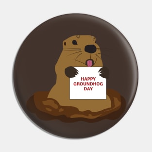 Happy Groundhog Day Pin