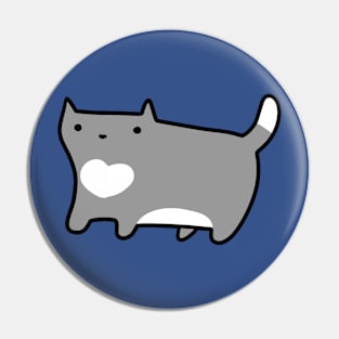 Heart Marking Blue Cat Pin