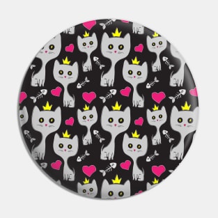 Cat Queen Pattern Pin