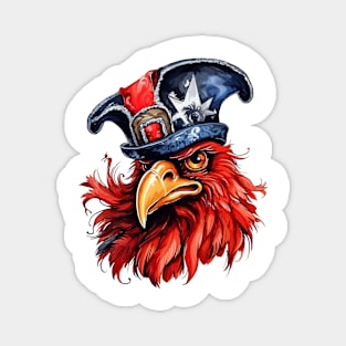 Watercolor Rooster Pirate #2 Magnet