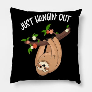 Hanging Out Funny Cute Sloth Pillow