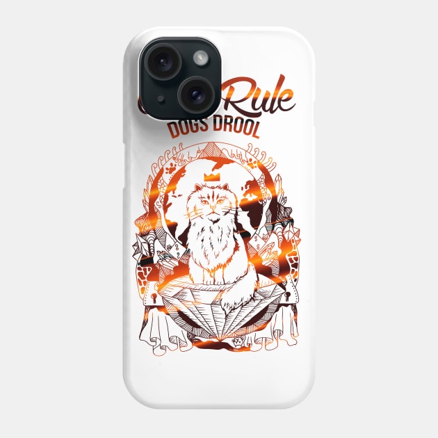 Cats Rule Dogs Drool - White and Gold Version Phone Case by kenallouis