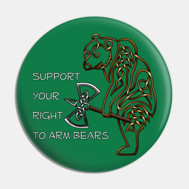 Armed Bear Pin by KnotYourWorld4