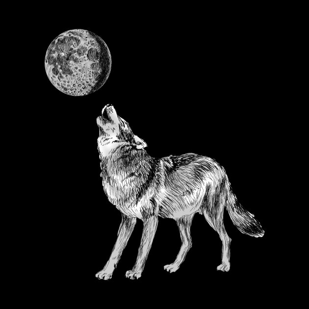 Wolf Howling by rachelsfinelines