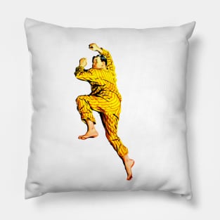 Boy sleeping wearing yellow striped pajamas Pillow