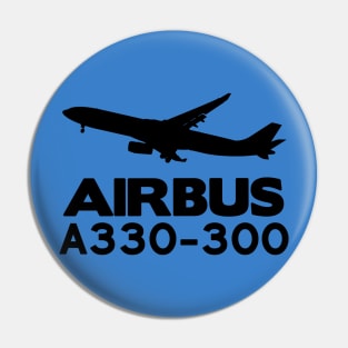 Airbus A330-300 Silhouette Print (Black) Pin