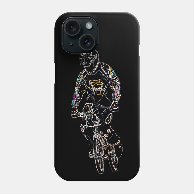 bmx racing start Phone Case by rickylabellevie