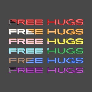 Free Hugs Pride Flag T-Shirt