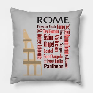 Sights of Rome, Italy Pillow