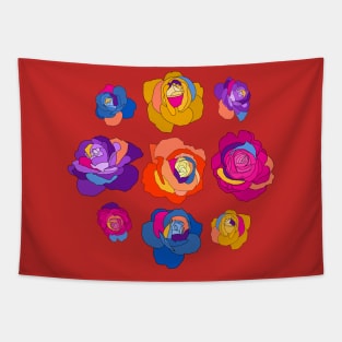 Colorful Roses Tapestry