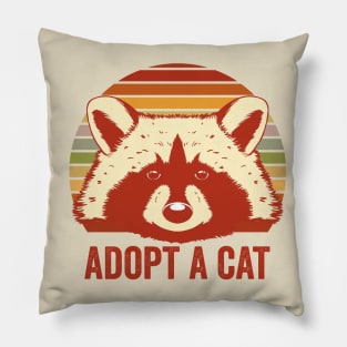 Adopt A Cat Cute Raccoon Pillow