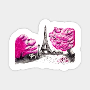 Hand painted Paris landscape Magnet