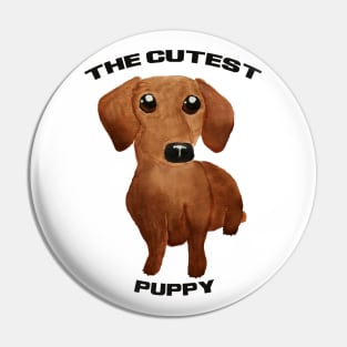 The cutest puppy Watercolor cute dachshund puppy big eyes kawaii Pin