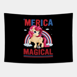 4th of July Unicorn Lovers Tapestry