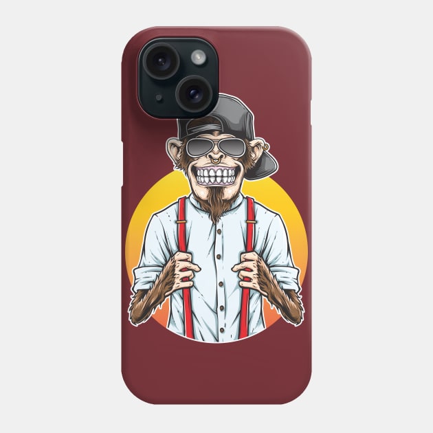 Hip Cool Monkey - Millennial Monkey Phone Case by Printaha