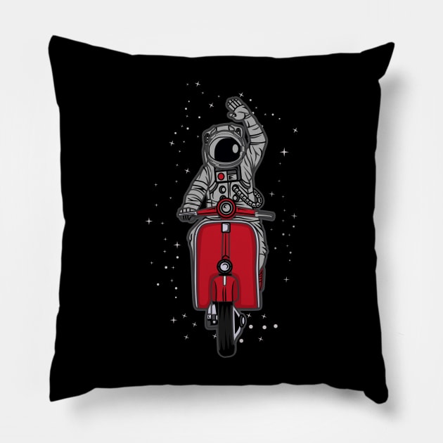 ASTRONAUT RIDE SCOOTER Pillow by beanbeardy