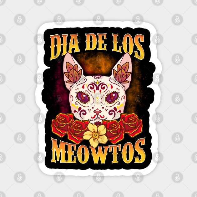 Dia de los Meowtos Beautiful Halloween Cat Trick or Treat Magnet by creative