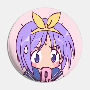 tsukasa hiiragi and her pink flip phone / lucky star Pin