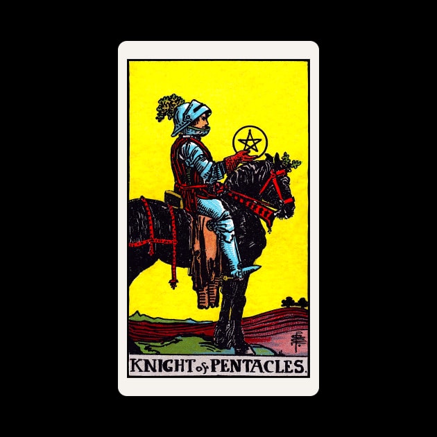 Card #75 - Knight Of Pentacles - Rider Waite Smith Tarot by RetroFitted