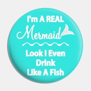 Women's Mermaid Cute Typography Text Novelty Slogan Pin