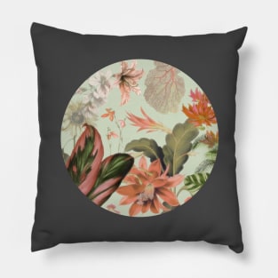 Floral on mint background Pillow