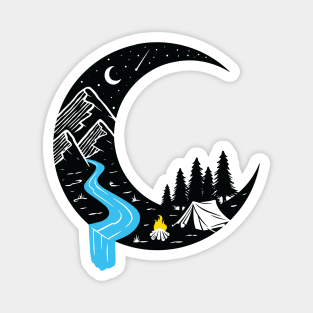 Crescent Moon and Camping Magnet