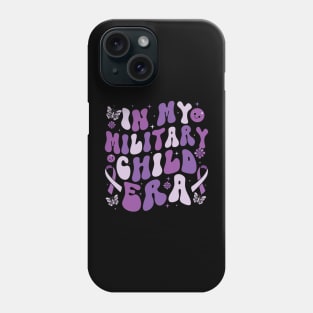 In My Military Child Era Groovy Purple Up For Military Kids Phone Case