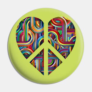 Colorful Abstract Heart-Peace Symbol Pin