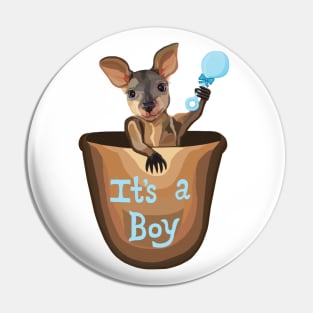 Kangaroo Baby: It's a Boy Pin