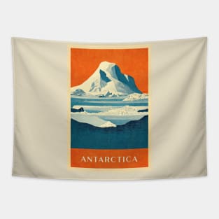 Antarctica Retro Travel Tapestry