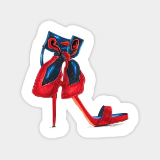 Red Women's Open Toe Heels Magnet