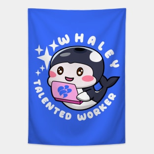 Whaley Talented Worker Animal Orca Pun Tapestry