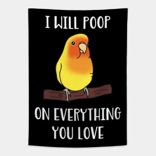 yellow lovebird will poop on everything you love Tapestry