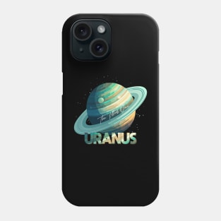 Uranus Planet Logo, Astronomy Space Exploration Art Phone Case