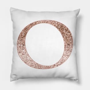 O rose gold glitter monogram letter Pillow